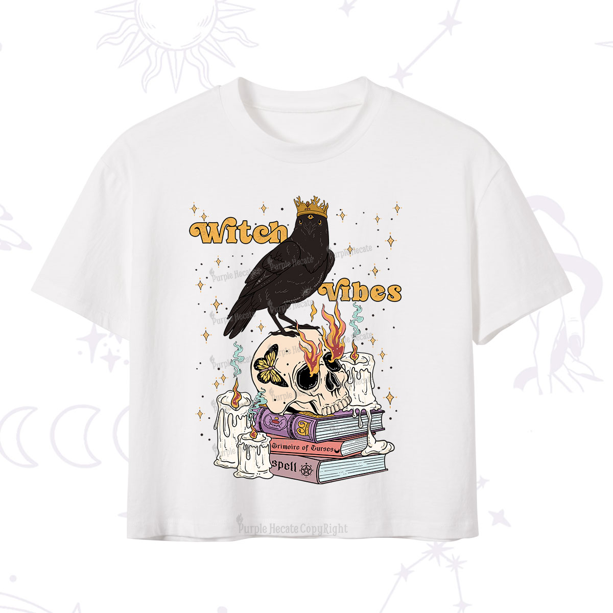 Purplehecate Witch Vibes Crop T-Shirt