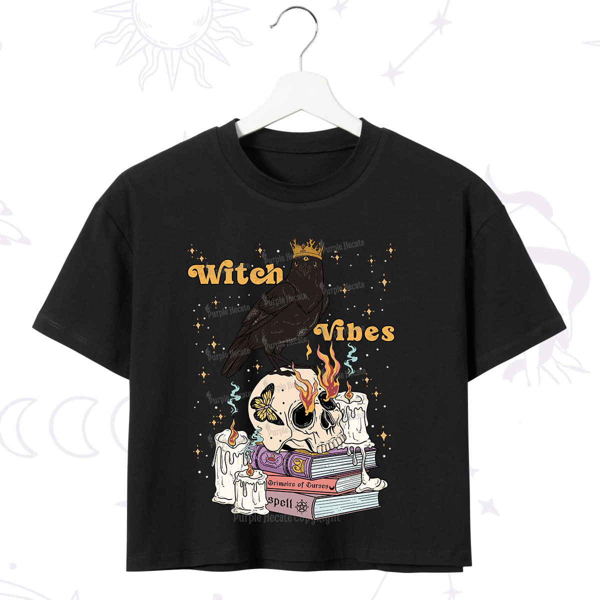 Purplehecate Witch Vibes Crop T-Shirt
