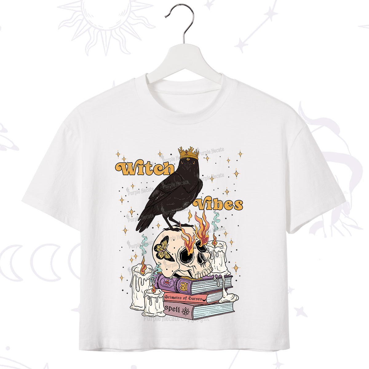 Purplehecate Witch Vibes Crop T-Shirt