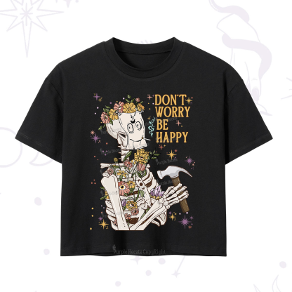 Purplehecate Don't Worry Be Happy Crop T-Shirt
