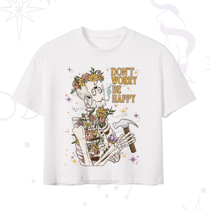 Purplehecate Don't Worry Be Happy Crop T-Shirt