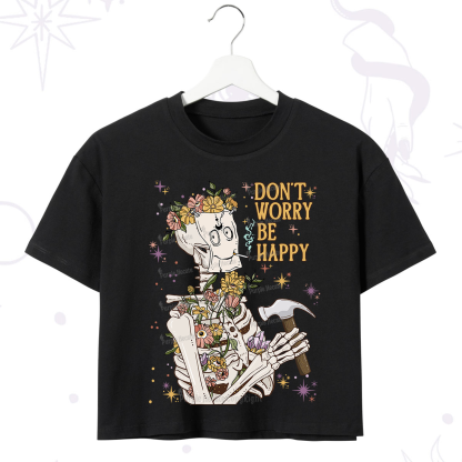 Purplehecate Don't Worry Be Happy Crop T-Shirt