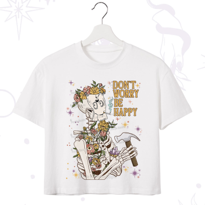 Purplehecate Don't Worry Be Happy Crop T-Shirt