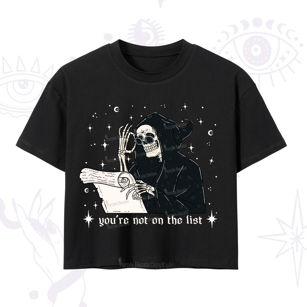 Purplehecate You're Not On The List Crop T-Shirt