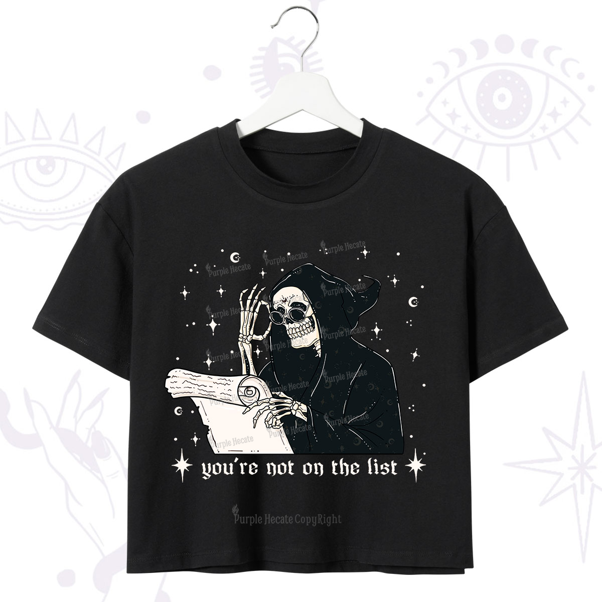 Purplehecate You're Not On The List Crop T-Shirt