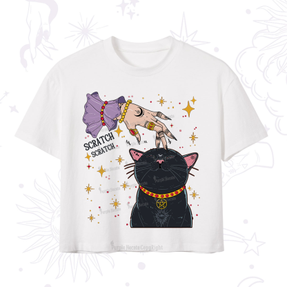 Purplehecate Witch's Cat Scratch Crop T-Shirt