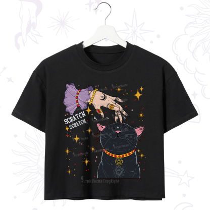 Purplehecate Witch's Cat Scratch Crop T-Shirt
