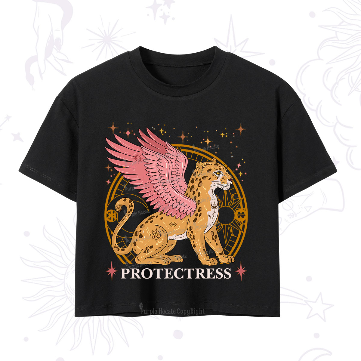 Purplehecate Celestial Protectress Crop T-Shirt