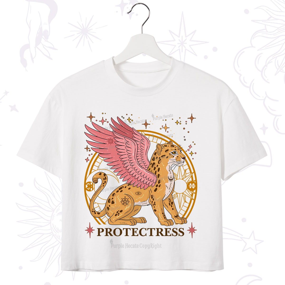 Purplehecate Celestial Protectress Crop T-Shirt