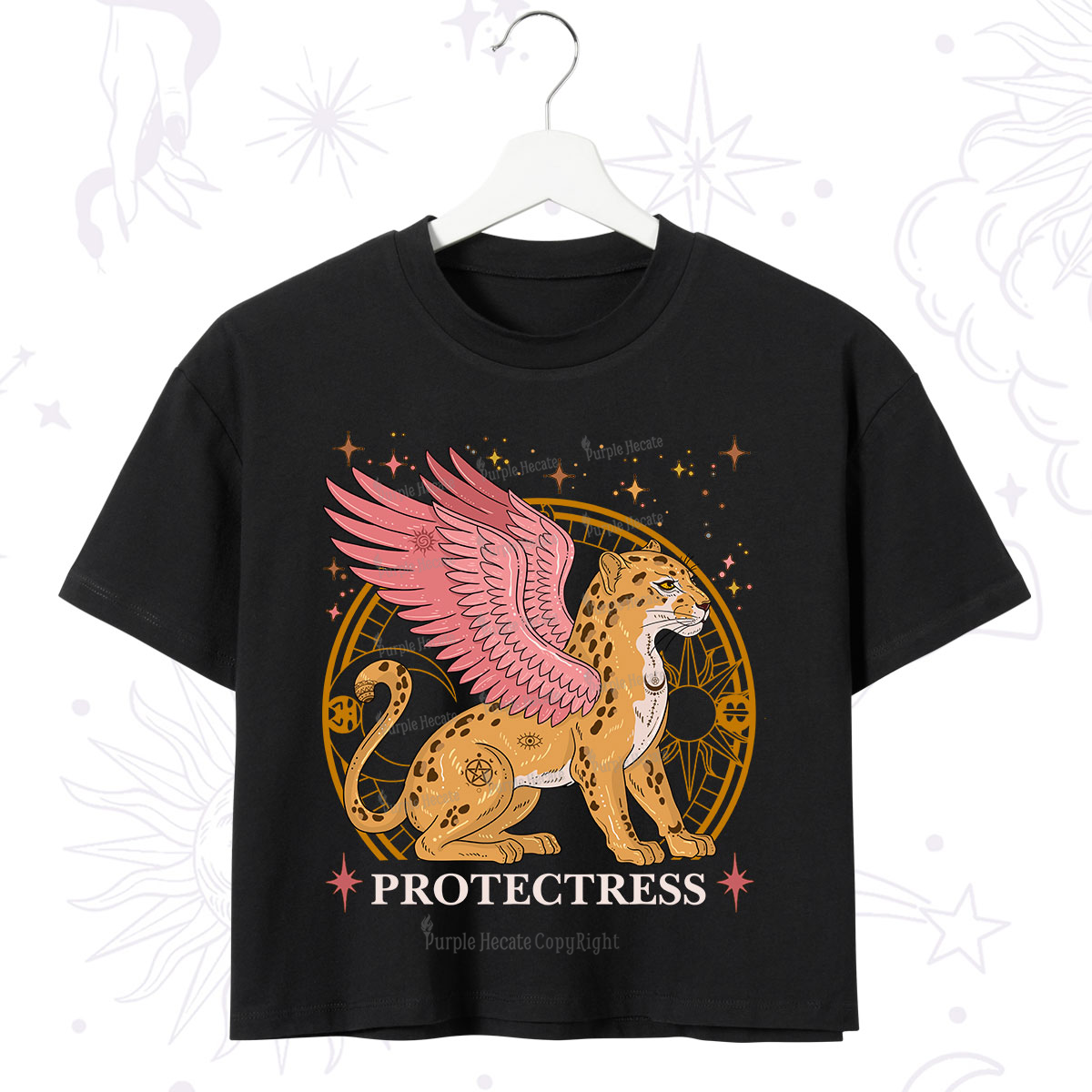 Purplehecate Celestial Protectress Crop T-Shirt