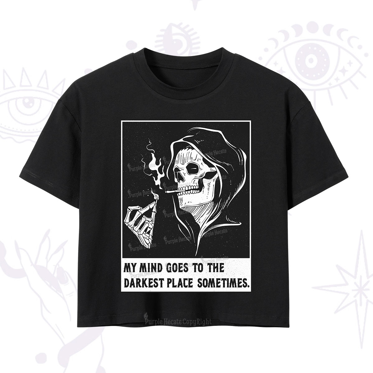 Purplehecate My Mind Goes To The Darkest Place Sometimes Crop T-Shirt