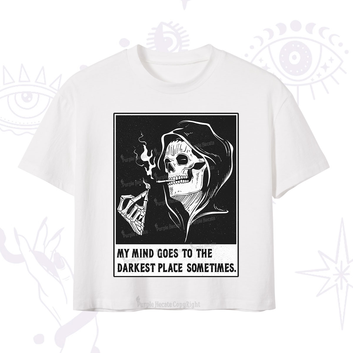 Purplehecate My Mind Goes To The Darkest Place Sometimes Crop T-Shirt