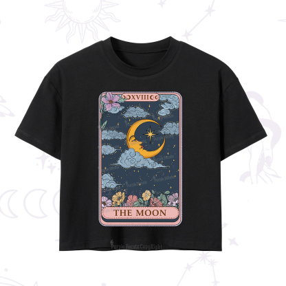 Purplehecate The Moon Tarot Card Crop T-Shirt