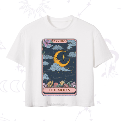 Purplehecate The Moon Tarot Card Crop T-Shirt