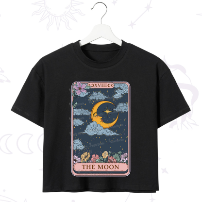 Purplehecate The Moon Tarot Card Crop T-Shirt