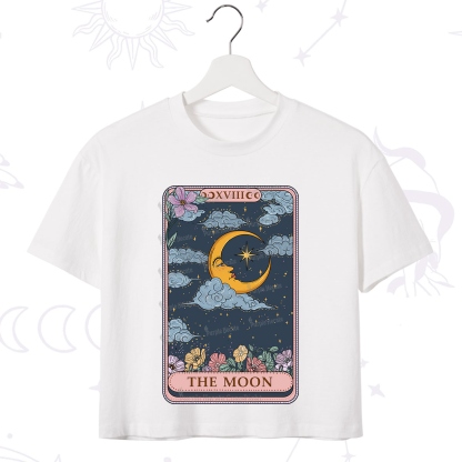 Purplehecate The Moon Tarot Card Crop T-Shirt