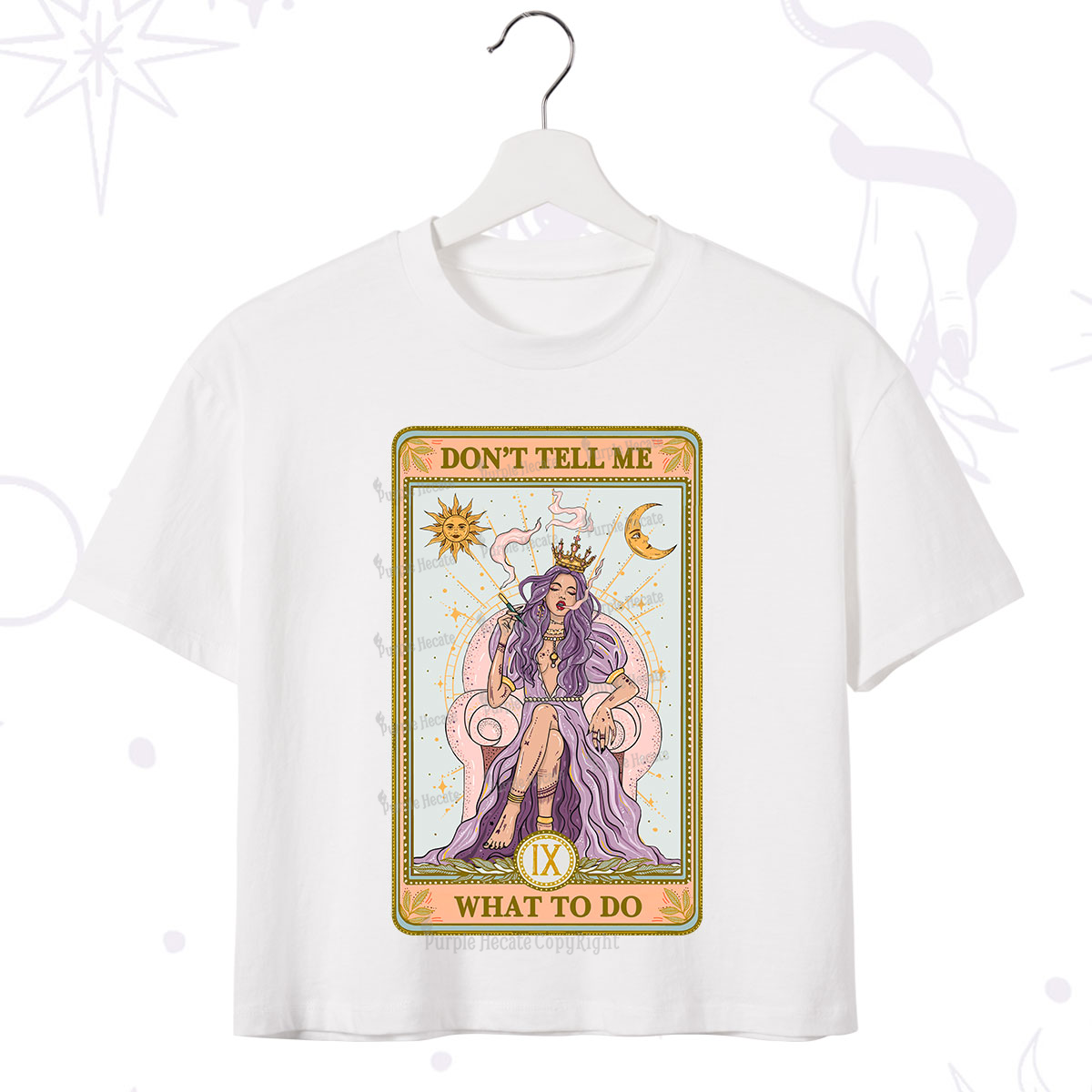 Purplehecate The Don't Tell Me What To Do Oracle Card Crop T-Shirt