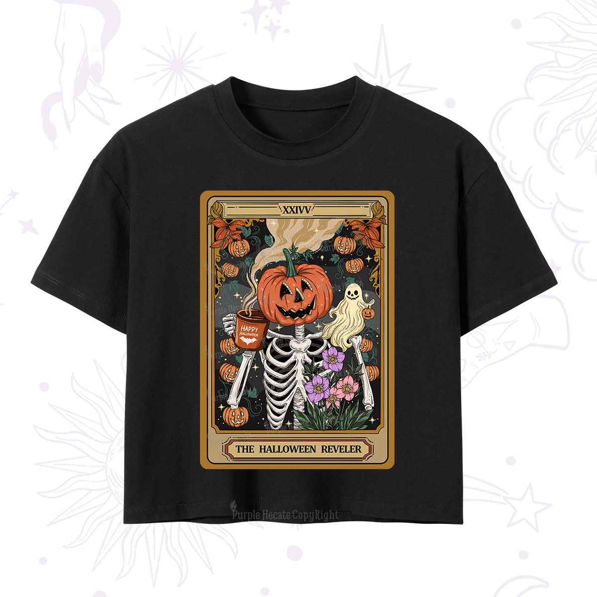 Purplehecate The Halloween Reveler Tarot Crop T-Shirt