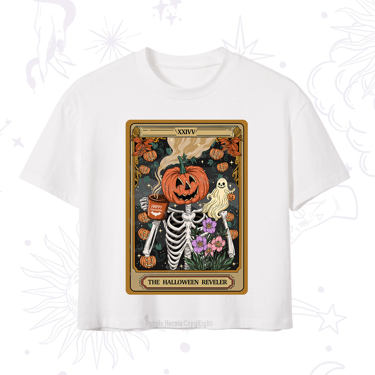 Purplehecate The Halloween Reveler Tarot Crop T-Shirt