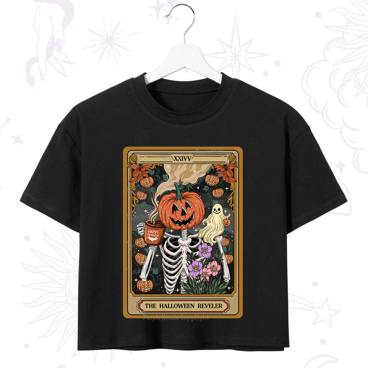 Purplehecate The Halloween Reveler Tarot Crop T-Shirt