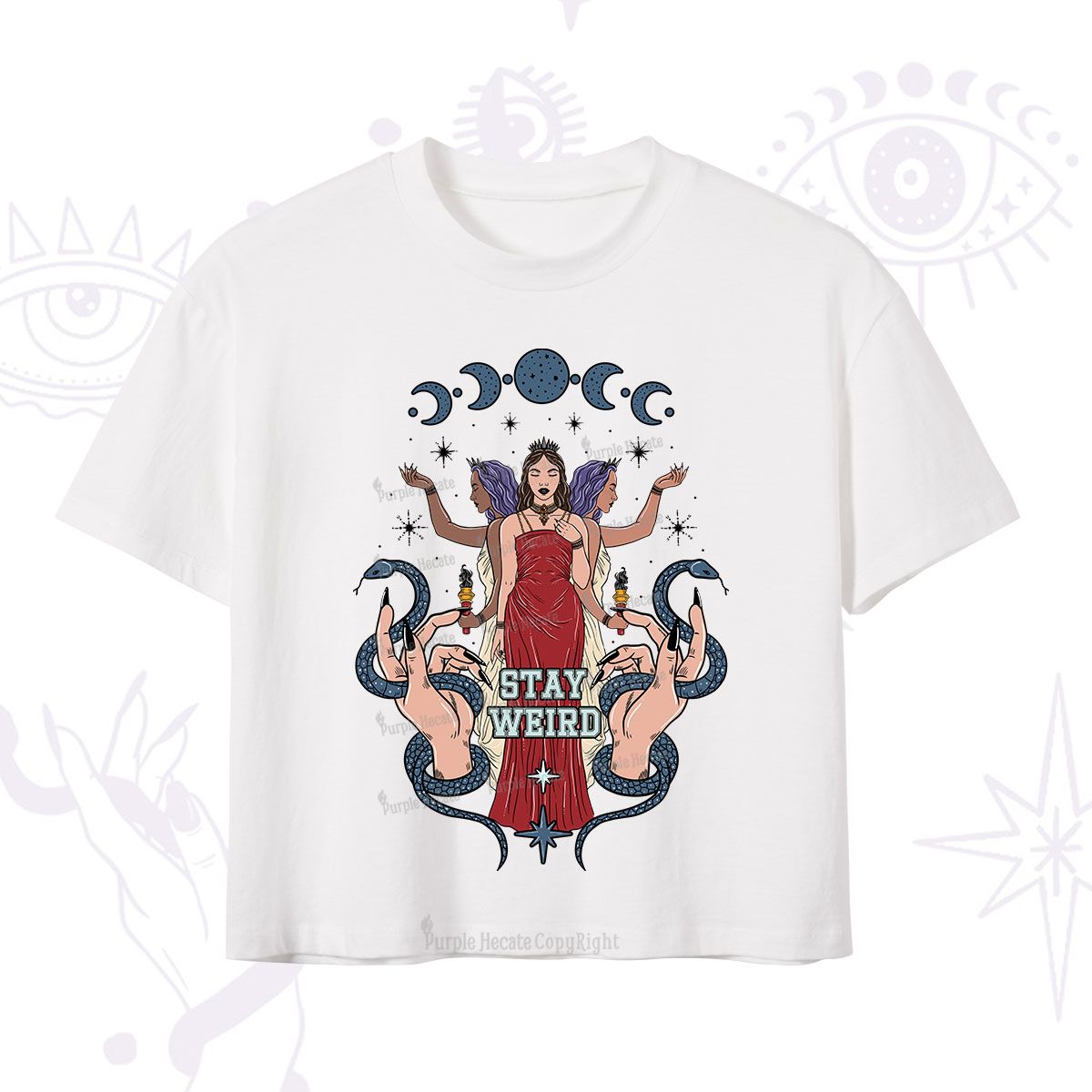 Purplehecate Stay Weird Goddess Crop T-Shirt
