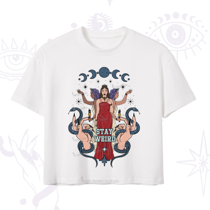 Purplehecate Stay Weird Goddess Crop T-Shirt