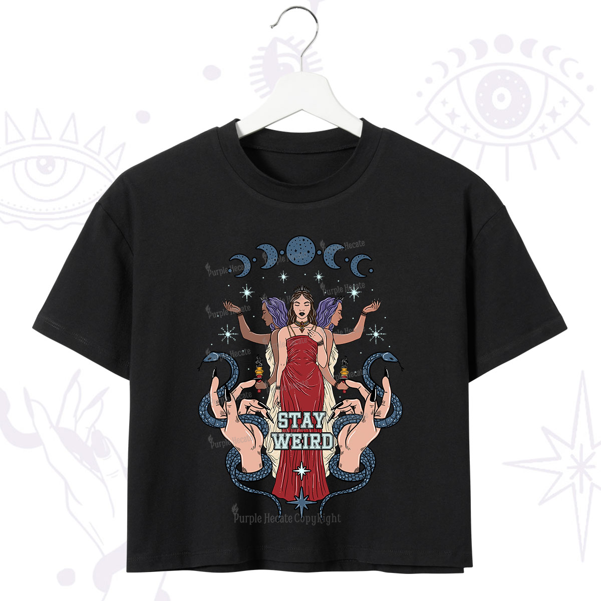 Purplehecate Stay Weird Goddess Crop T-Shirt
