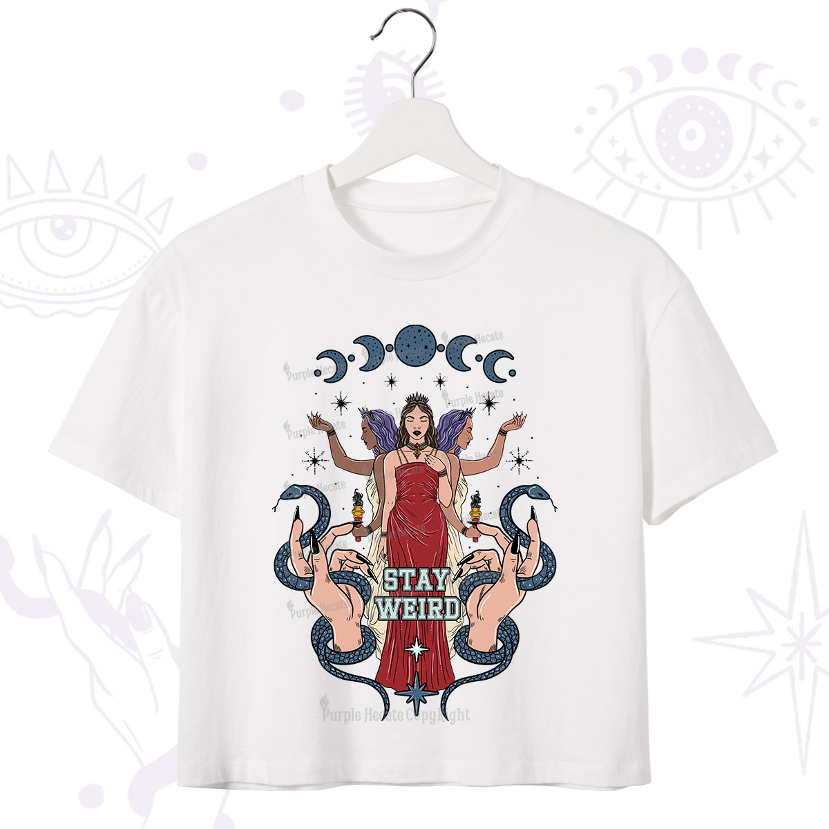 Purplehecate Stay Weird Goddess Crop T-Shirt