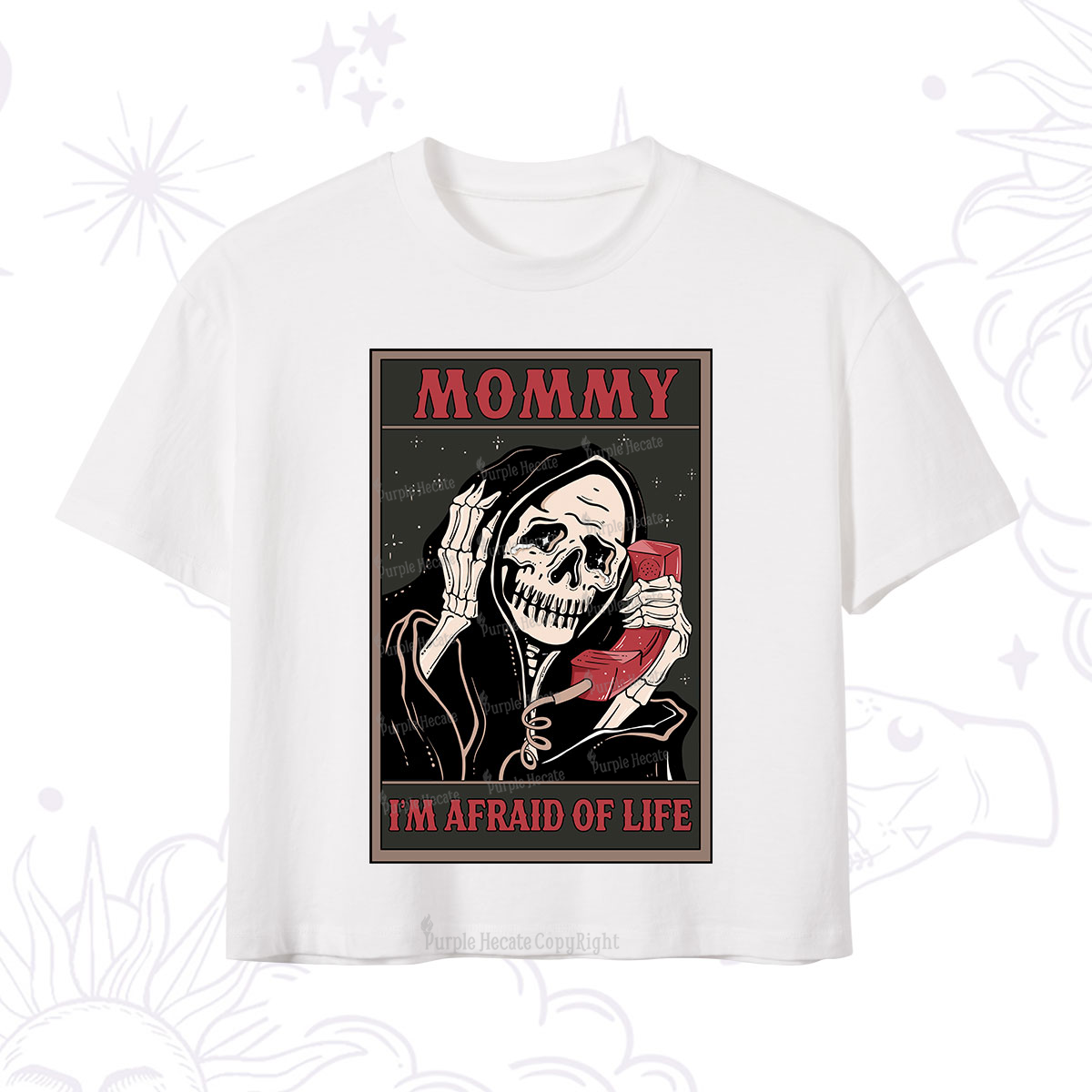Purplehecate The Mommy I'm Afraid Of Life Oracle Card Crop T-Shirt
