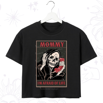 Purplehecate The Mommy I'm Afraid Of Life Oracle Card Crop T-Shirt