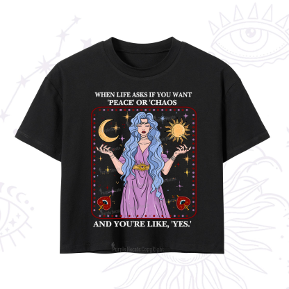 Purplehecate Peace Or Chaos Crop T-Shirt
