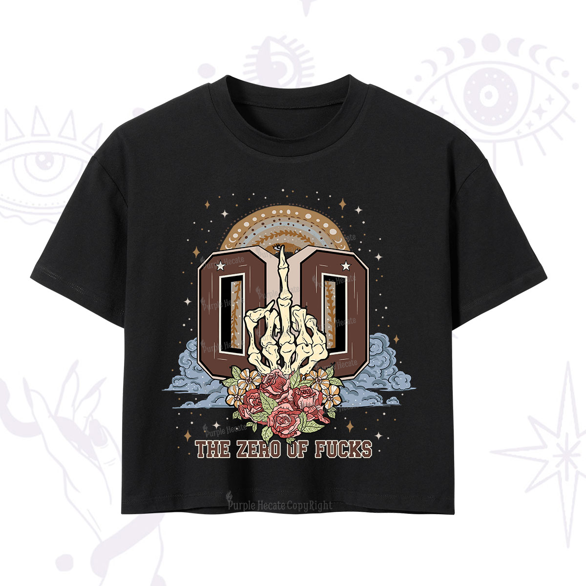 Purplehecate The Zero of Fucks No Apologies Crop T-Shirt