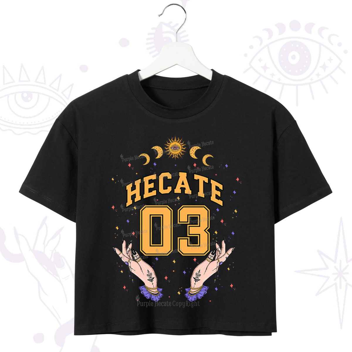 Purplehecate Hecate Moonlight Sorcery Crop T-Shirt