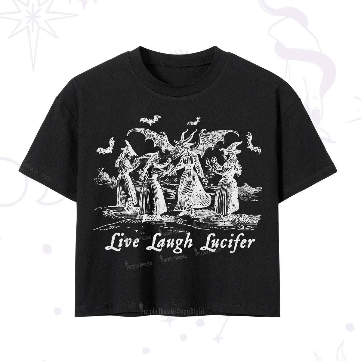 Purplehecate Live Laugh Lucifer Occult Crop T-Shirt