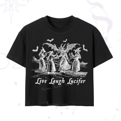 Purplehecate Live Laugh Lucifer Occult Crop T-Shirt