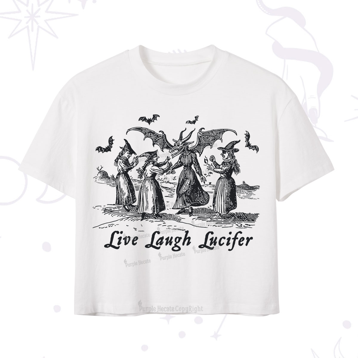 Purplehecate Live Laugh Lucifer Occult Crop T-Shirt