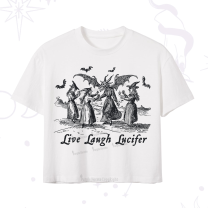 Purplehecate Live Laugh Lucifer Occult Crop T-Shirt