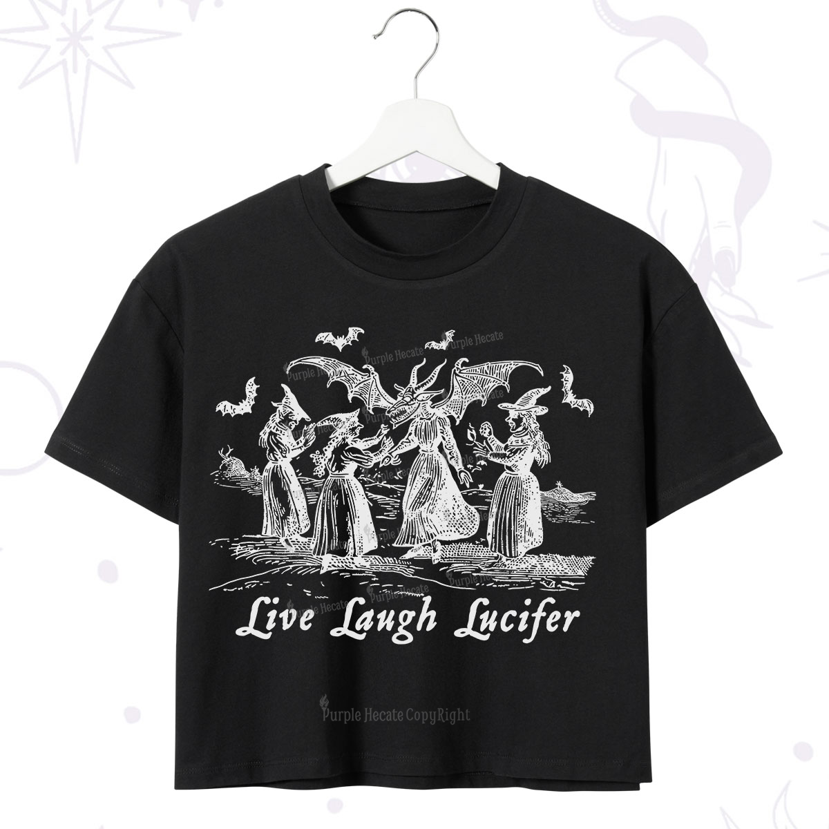 Purplehecate Live Laugh Lucifer Occult Crop T-Shirt