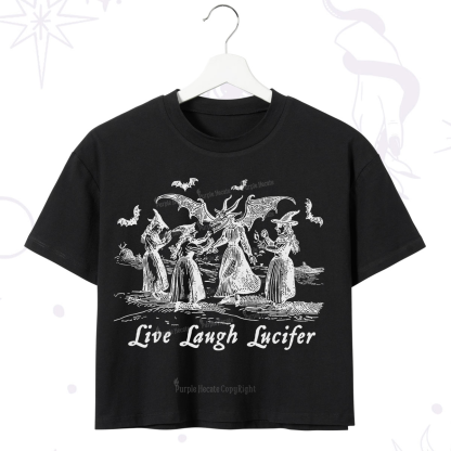 Purplehecate Live Laugh Lucifer Occult Crop T-Shirt