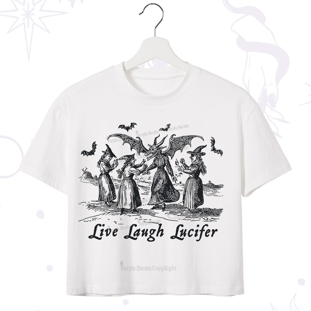 Purplehecate Live Laugh Lucifer Occult Crop T-Shirt