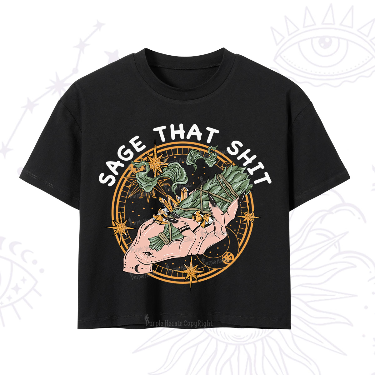 Purplehecate Smudge That Shit Crop T-Shirt