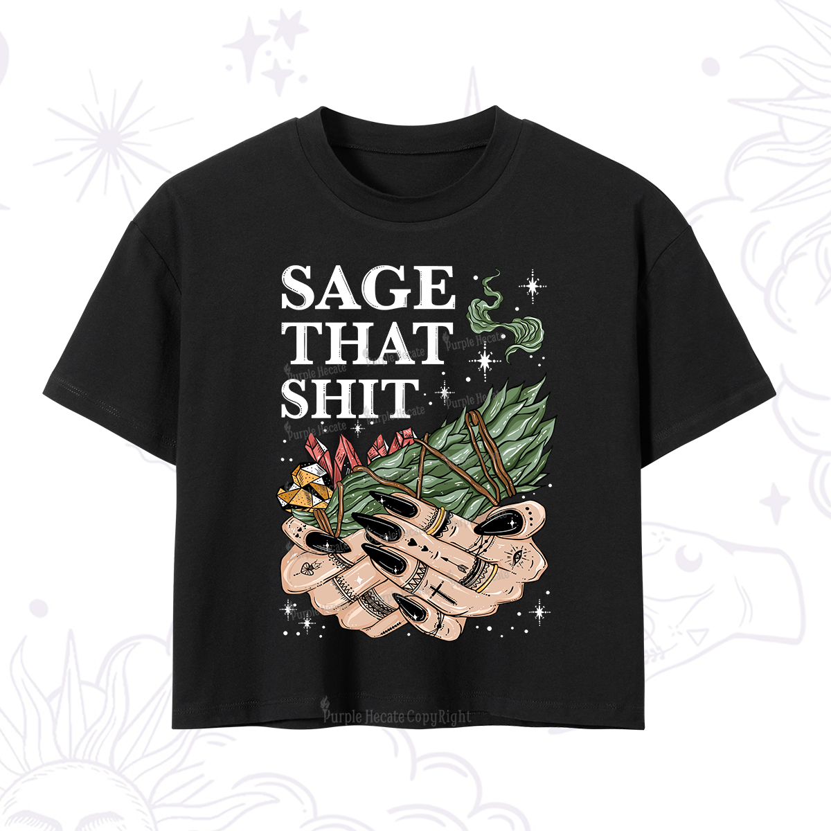 Purplehecate Smudge That Shit Crop T-Shirt