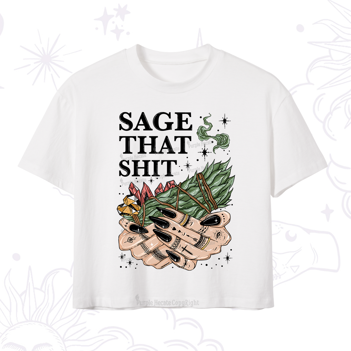 Purplehecate Smudge That Shit Crop T-Shirt