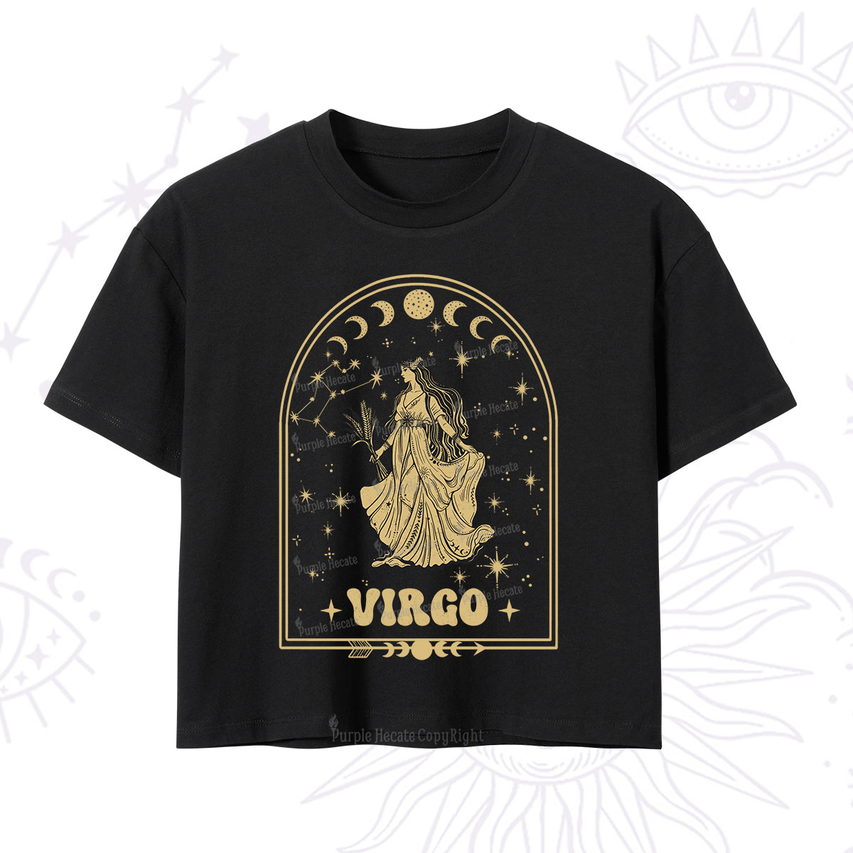 Purplehecate Zodiac Virgo Under the Stars Crop T-Shirt