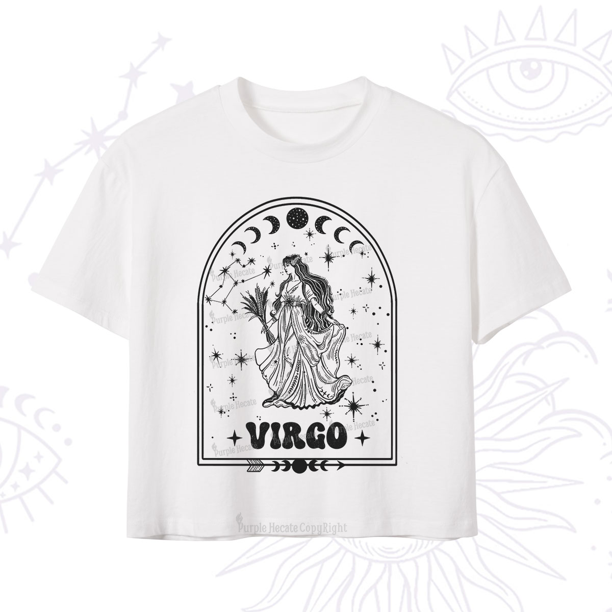Purplehecate Zodiac Virgo Under the Stars Crop T-Shirt