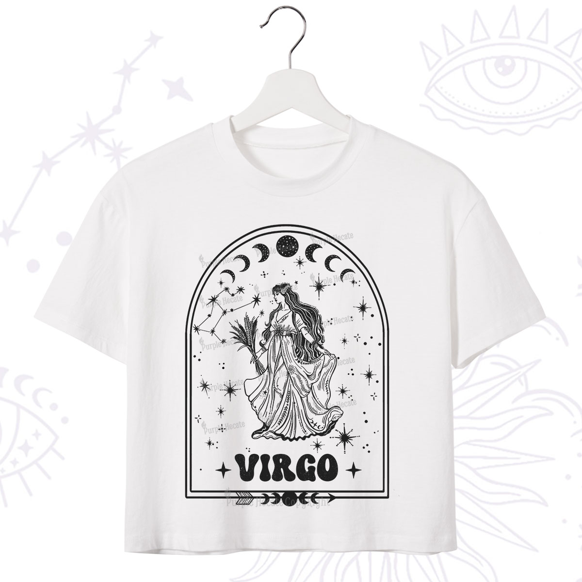 Purplehecate Zodiac Virgo Under the Stars Crop T-Shirt