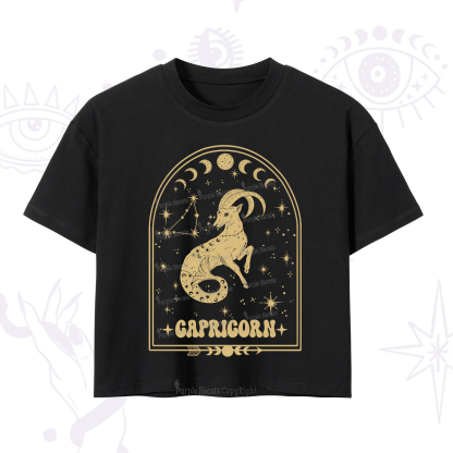Purplehecate Zodiac Capricorn Under the Stars Crop T-Shirt