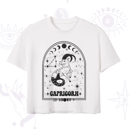 Purplehecate Zodiac Capricorn Under the Stars Crop T-Shirt