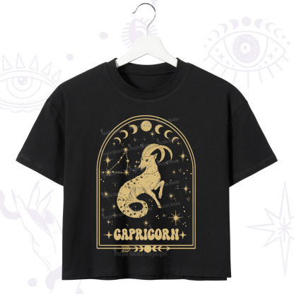 Purplehecate Zodiac Capricorn Under the Stars Crop T-Shirt