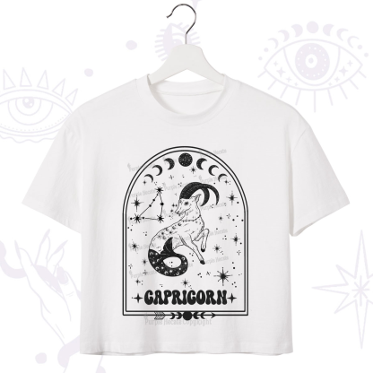 Purplehecate Zodiac Capricorn Under the Stars Crop T-Shirt